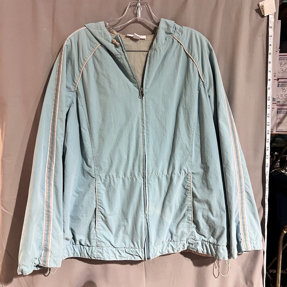 Dress Barn light blue thin windbreaker jacket Size 1X TG2309